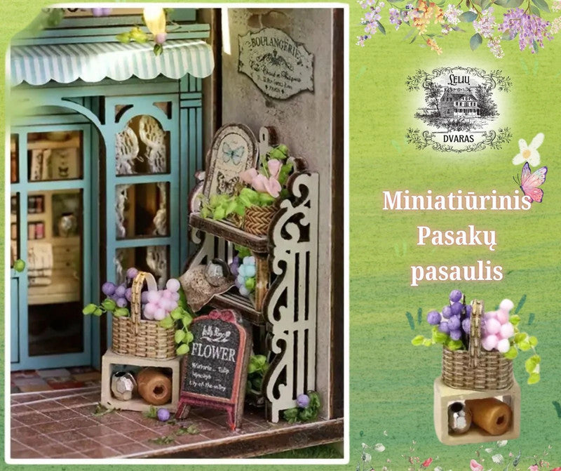 Miniatiūrinis pasakų namelis "Molės gėlių krautuvėlė"