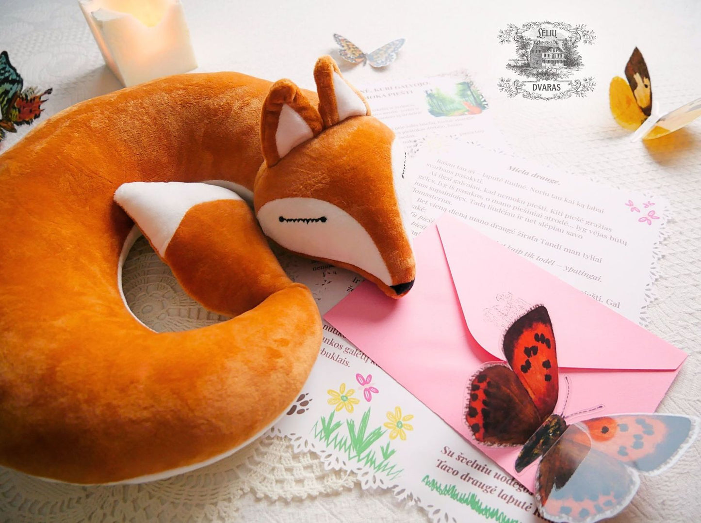 Minkštas žaislas - pagalvė laputė Rudnė