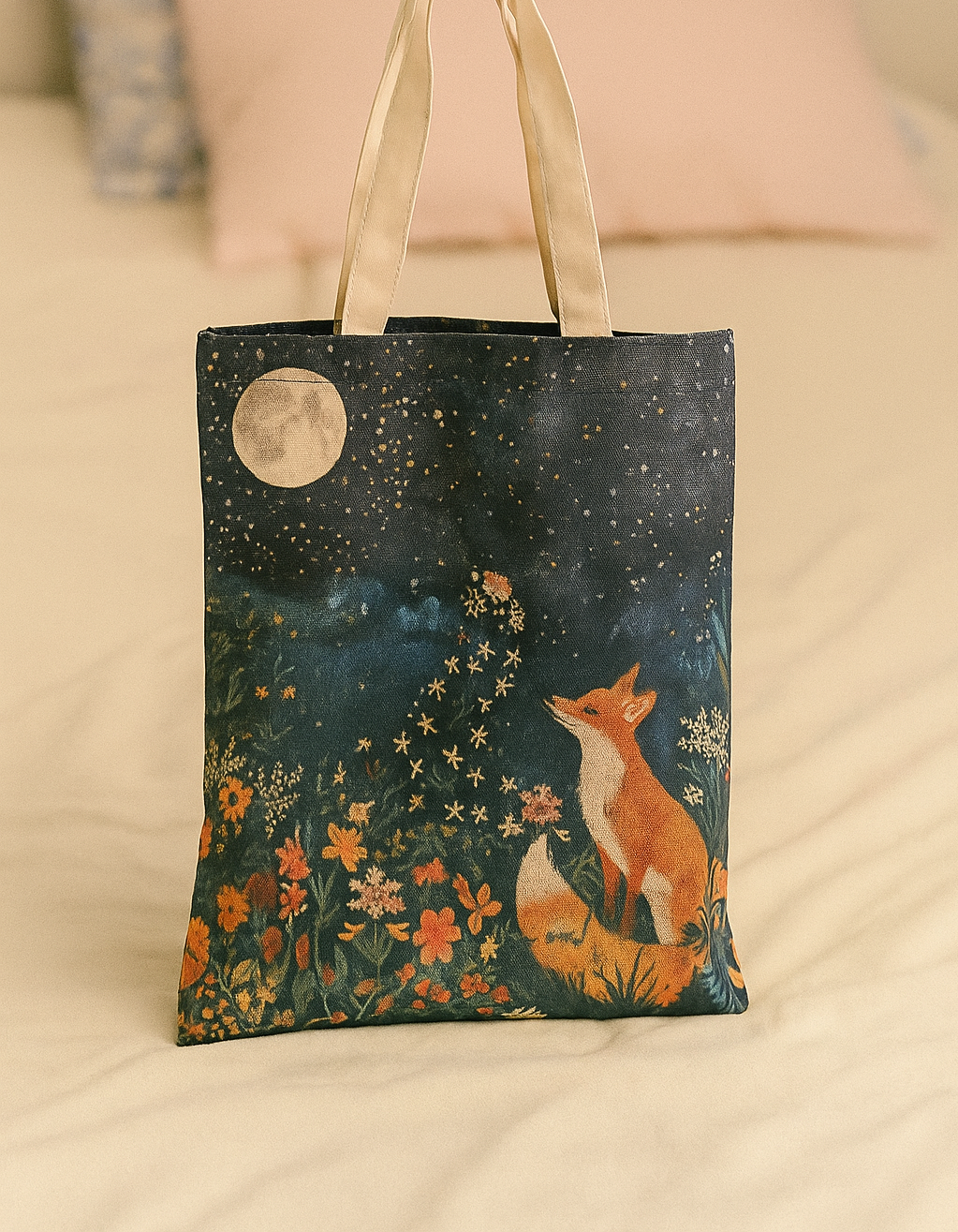 Medžiaginis maišelis "Laputė Rudnė ir Mėnulis"