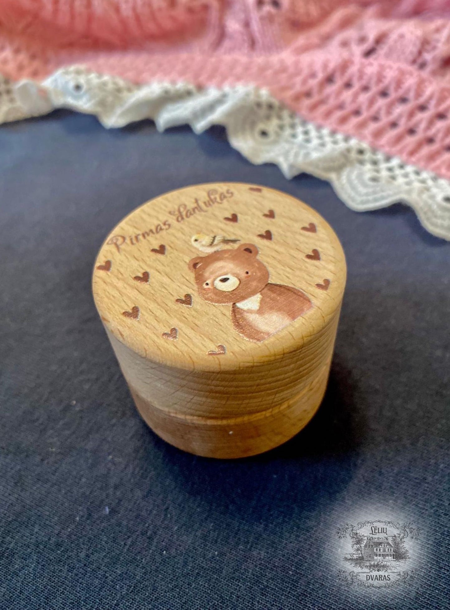Medinė dėžutė pirmajam dantukui 🐻🕊️
