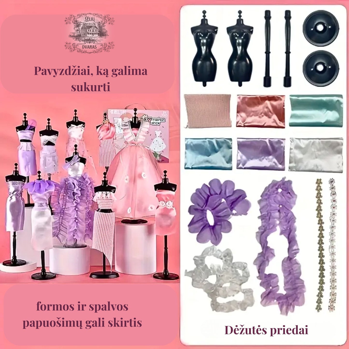 Kūrybinis mados dizainerės rinkinys