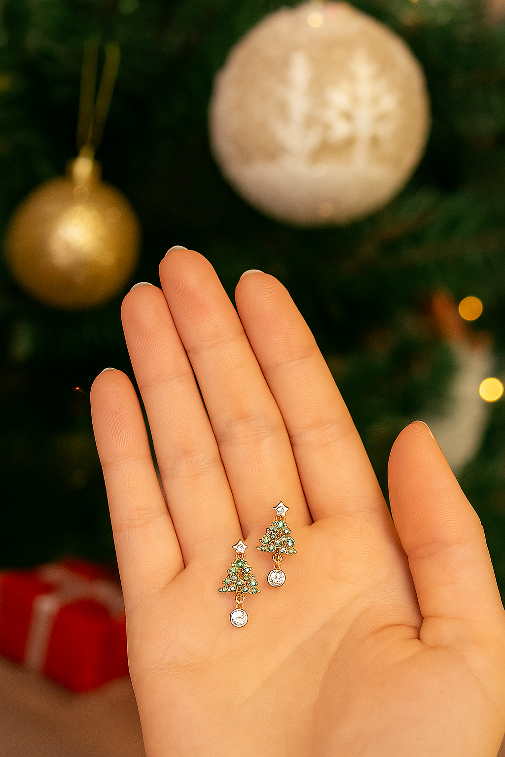 Auskarai "Kalėdinė eglutė"