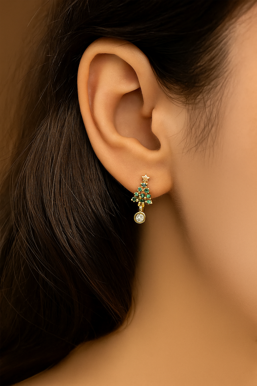 Auskarai "Kalėdinė eglutė"