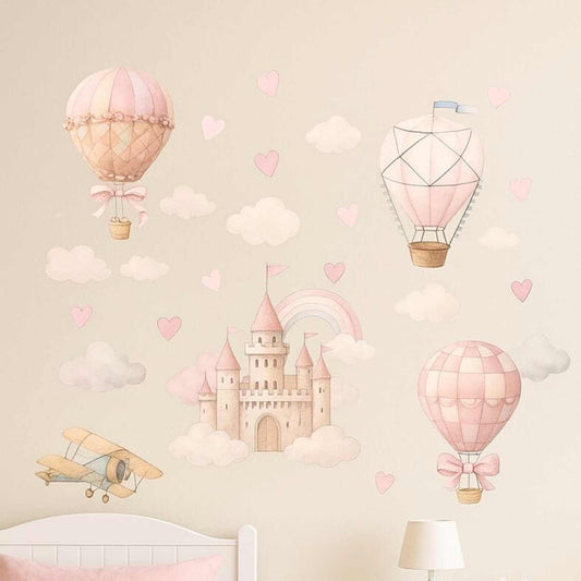 Lipdukai ant sienos "Pasakų šalis ir oro balionai"