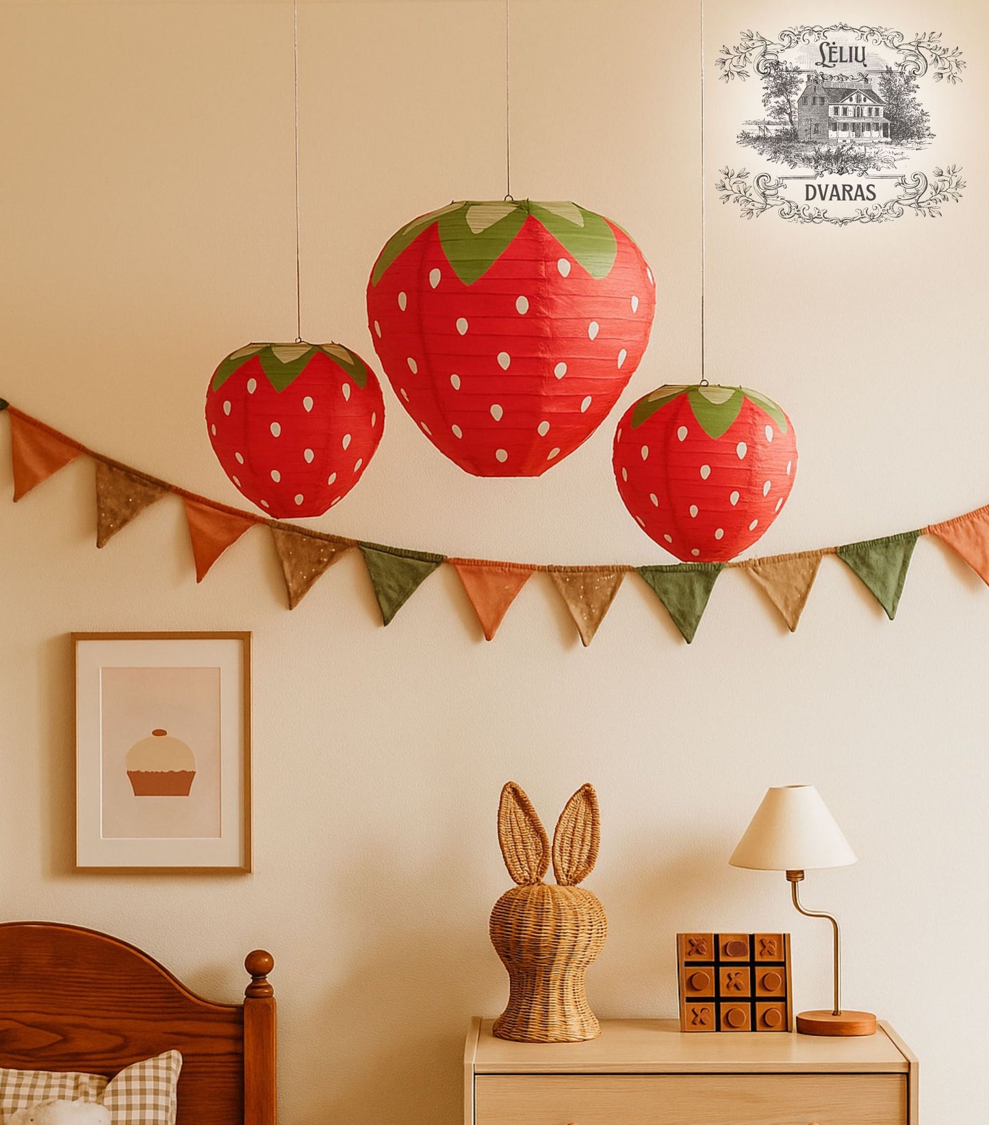 Dekoracijos "Trys žemuogės"