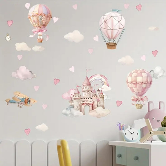 Lipdukai ant sienos "Pasakų šalis ir oro balionai"