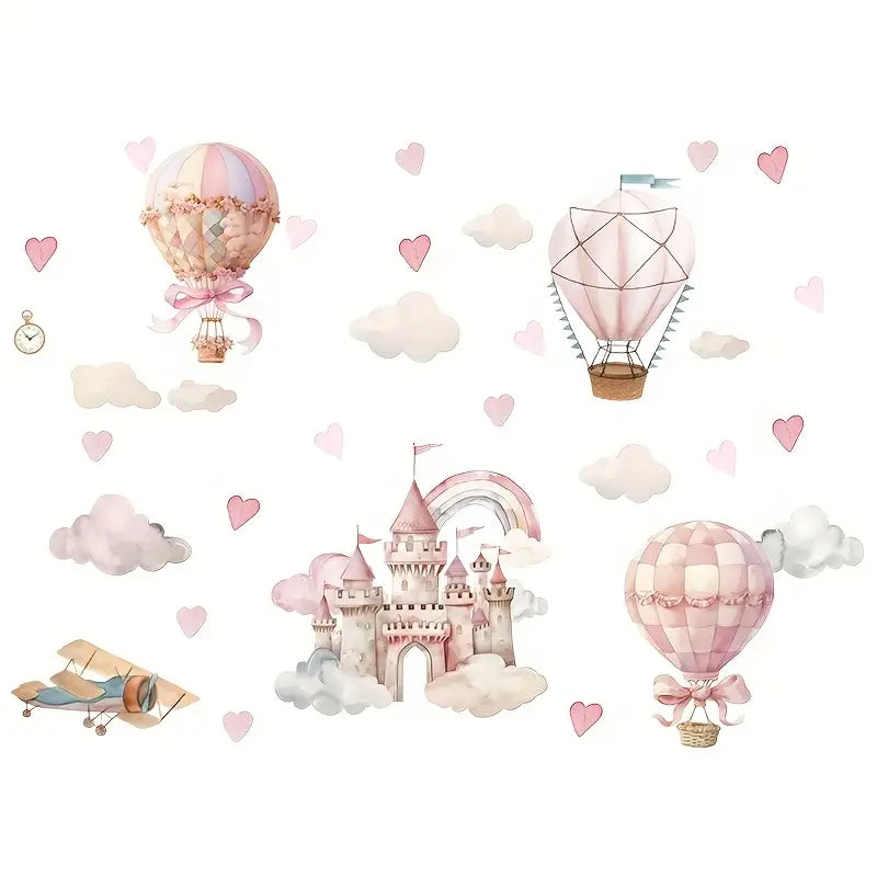 Lipdukai ant sienos "Pasakų šalis ir oro balionai"