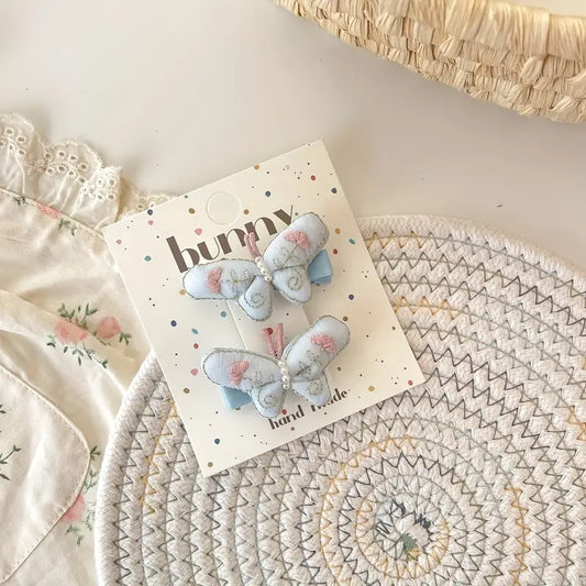 Plaukų segtukai "Mėlyni drugeliai"