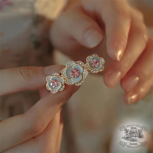 Elegantiškas prancūziškas mini plaukų segtukas su gėlėmis 🌷✨